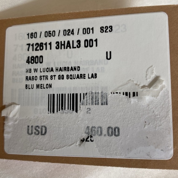Gucci Lucia Headband Blu Melon. New with tags. Light blue and peach (melon) - Picture 4 of 4